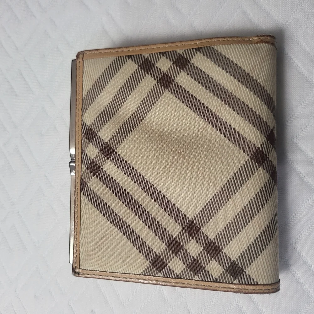 Burberry Beige and Brown Check Wallet - Picture 2 of 9